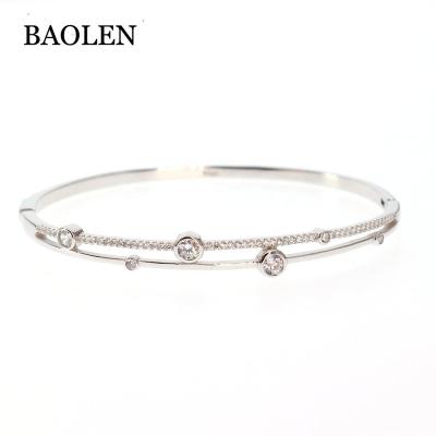 China Simple Design CLASSIC Zircon 925 Sterling Silver Bangles Bracelets for sale