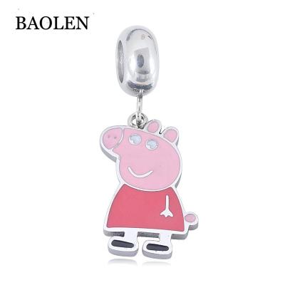 China Other Cute Pink Pig Beads Jewelry For Bracelet And Necklace Fit Girl And Women Gift for sale