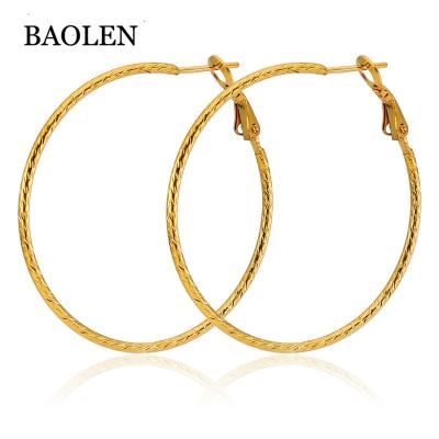 China New Style 18k Gold Stainless Steel Plated Women's Beautiful Big Large Colorful Stainless Steel Hypoallergenic Circle Hoop Earrings for sale