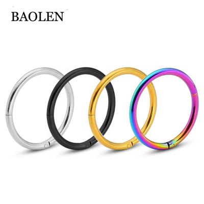 China Stainless Steel Stainless Steel Gold Plated Small Circle Stud Earrings Around Closed Nose Ring Jewelry Wholesale for sale