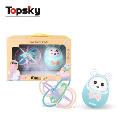 China Teething Baby Toys Safety Equipment Early Childhood Games Teething Baby Toys Tumbler Mimi Manhattan Plastic Ball for sale