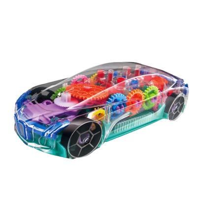 China Light Music Electric Colorful Kids Play Concept Car Transparent And Colorful Educational Car With Music And Light Up Educational Toys for sale