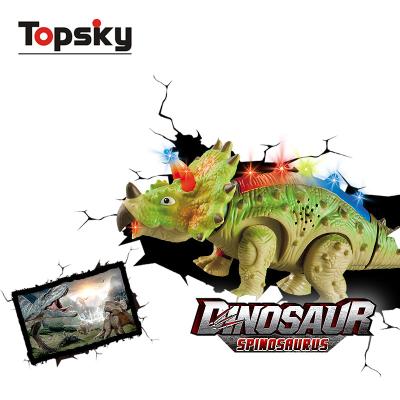 China Multifunctional Dinosaur Kids Triceratops Battery Power Dinosaur Robot Toy Children Walk The Dinosaur for sale