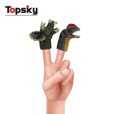 China Finger Toy 2pcs Design Mix Finger Puppet Dinosaur Animal Finger Toy Hole Size for Kids and Adults for sale