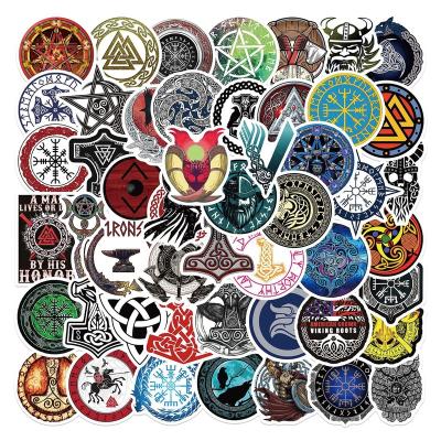 China 50Pcs PVC Totem Diy Sticker Custom Logo Viking Sticker Set For Boy Skateboard Luggage Laptop Phone Fashionable Guitar for sale