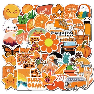 China 50Pcs Cute Cartoon Sticker Vsco Orange Graffiti For Girl Laptop Guitar Notebook Suitcase Waterproof Decorative Stickers for sale