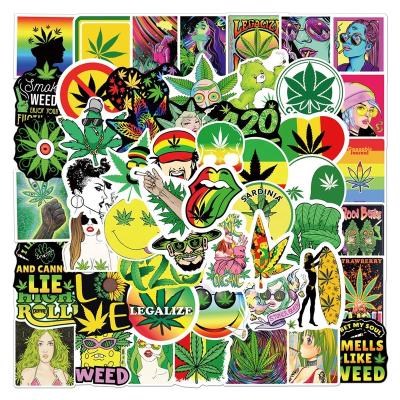 China 100Pcs Decorative Sticker Fashion Weed Smoking Stickers For Luggage Home Laptop Skateboard Helmet Fridge Boy Bottle Stickers Trendy Vinyl for sale