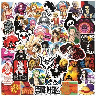 China 50Pcs Decorative Luffy Japan Sticker Anime One Piece Sticker For Kids Boy Skateboard Luggage Laptop Bottle Cartoon Stickers Anime for sale