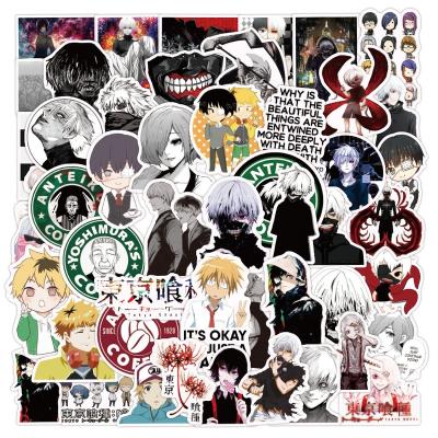 China Decorative Sticker 50Pcs Tokyo Ghoul Japan Anime Graffiti Sticker For Fridge Skateboard Luggage Laptop Vinyl Cartoon Waterproof Stickers for sale