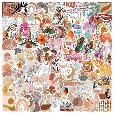 China 100Pcs Art Bohemian Fresh Cute Cartoon Sticker Decorative Stickers Printing Label for Girl Scrapbook Notebook Luggage Washi Stickers for sale