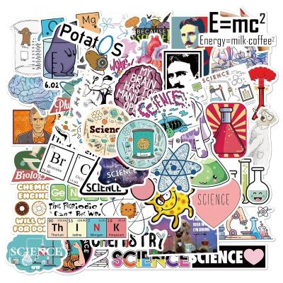 China 50Pcs Decorative Science Experiment Sticker Funny Graffiti Sticker For Student Table Promotion Gifts Notebook Diary Bottles Cool Stickers for sale