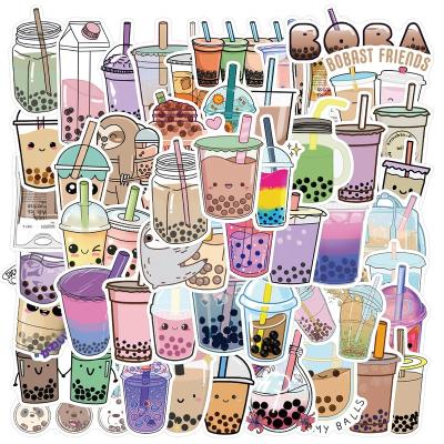 China 50Pcs Cartoon Sticker Cute Drinks Boba Sticker Set For Girl Kids Album Diary Notebook Diary Bottle Decor Stickers Fashionable for sale