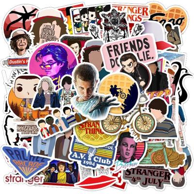 China 50Pcs Cartoon TV Sticker Movie Friends Stranger Things Stickers For Girl Fridge Bottle Cup Luggage Laptop Decorative Sticker for sale