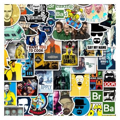 China Decorative Sticker 50Pcs Breaking Bad TV Cartoon Movies Graffiti Sticker For Guitar Skateboard Luggage Laptop Bottle Vinyl Stickers for sale