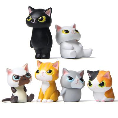 China Office Gifts Toy Action Figures Cat Headgear Funny Figure For PVC Cute Animal Bear Table Decoration Promotion Gifts 6Pcs for sale