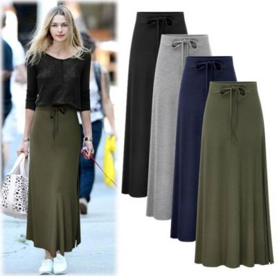 China CL0731A Breathable High Waist Wrap Skirts Plus Size Maxi Skirts Women Cotton Lace Up Skirts for sale