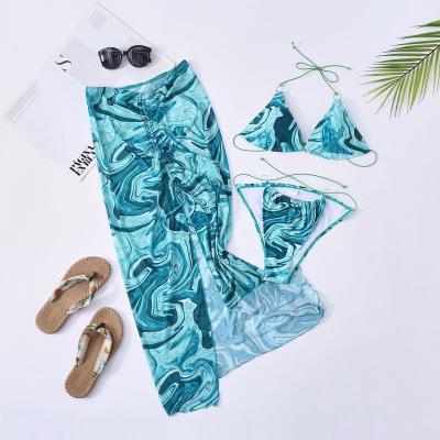 China 2022 New Women's Bikini Swimwear Hot Selling QUICK DRY Border Ruffle Print Fitness Sexy Swimwear for sale