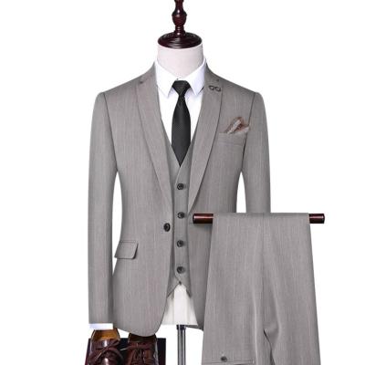 China Breathable Mens Suit One Button Coat Pants Vests Mens Suits Set for sale