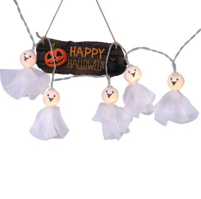 China Halloween Decoration Ghost Night Light Battery Box Control Ghost Doll Light ON-OFF String in White Dress for sale