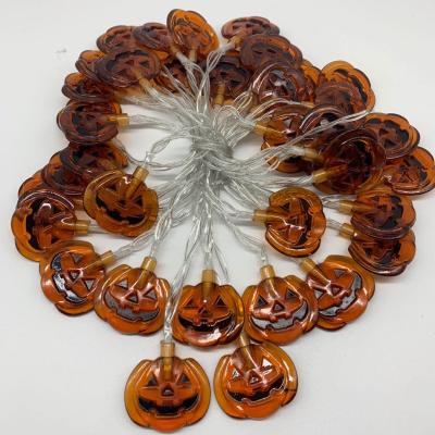 China PVC+Copper Wire+LED Pumpkin Shape String Lights Battery Operated Outdoor Halloween Decoration Light for sale