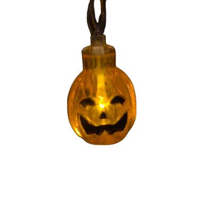 China Decoration Light 1.5M Battery Operation Scary Pumpkin Decoration Lights Hanging Decoration Pumpkin Light String Halloween Party Glowing for sale