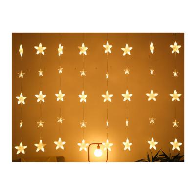 China New Type 8 Modes Star Curtain Flashing Lights Fairy LED Decoration Twinkle Star Christmas Window Curtain String Lights for sale