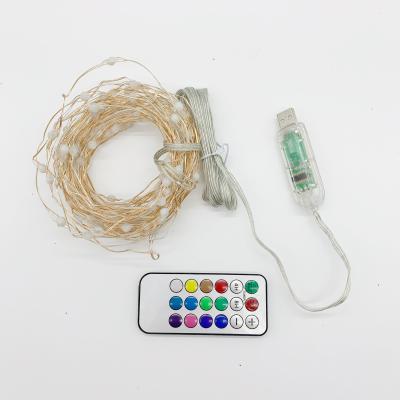 China Remote control PVC+copper wire RGB copper wire string lights, multicolor electric fairy lights, home decoration copper wire lights for sale