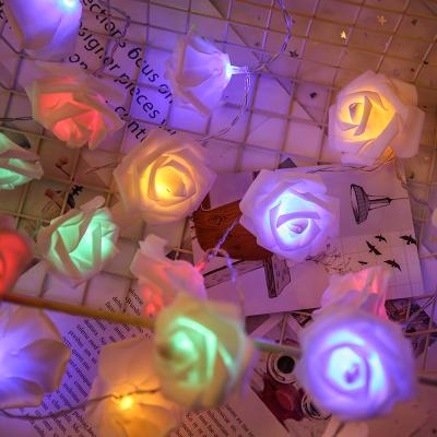 China String Light Factory Price Outdoor Led Lights Flower Decoration Rose Tree Light Battery Operated for sale