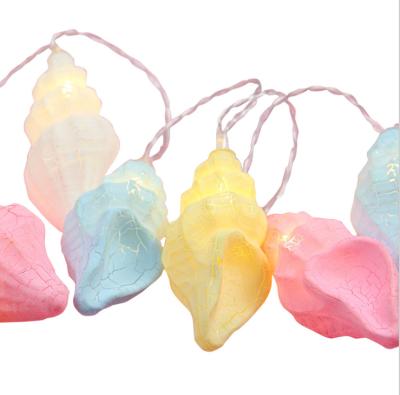 China Creative Cracked PVC Conch String Lights Battery Operated Holiday Children's Room Decoration Indoor Light for sale