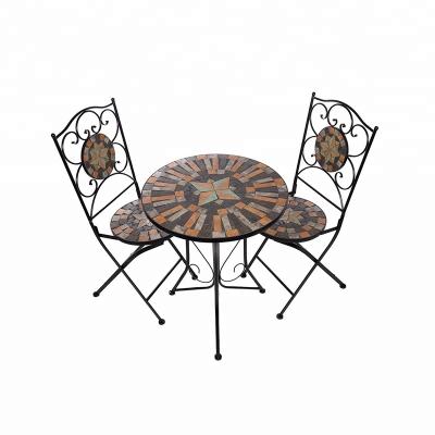 China Patio\Garden\Outdoor Outdoor Bistro\Hotel Mosaic Sets Table 60cm With 2 Chairs for sale