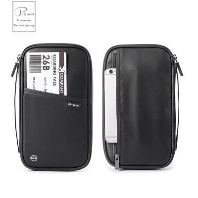 China Portable Wallet RFID Full Grain Portable Travel Case Cover Fashion Stand Holder Nylon Nylon Card Holder for sale