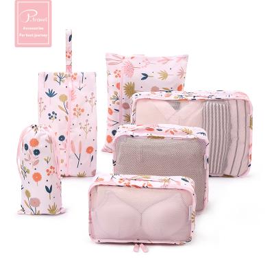 China Lightweight Fashion Travel Luggage Organizer 6 Pieces Travel Storage Bag Packing Cubes For Suitcase for sale