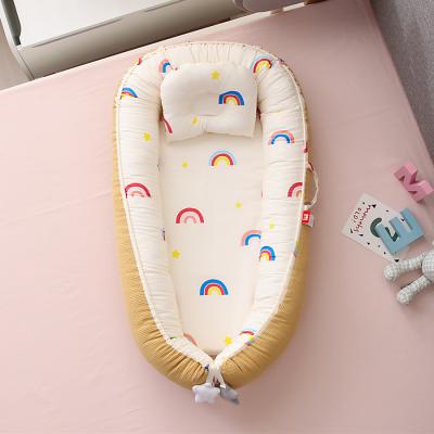 China Portable Baby Sofa Nest Soft Cute Pillow Cribs Cribs Cotton Baby Infant Co-sleeping Organic Lounger for sale