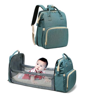 China Multifunctional Water Resistant Diaper Bag With Bed Portable Custom Tote Diaper Bag Bed With Changing Station for sale