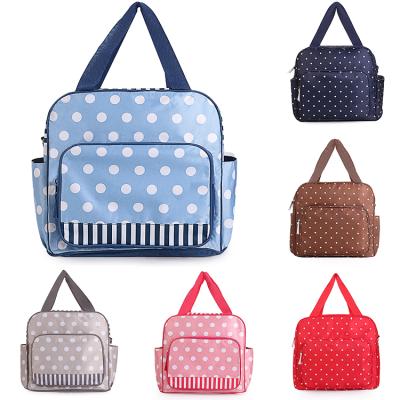 China Factory Wholesale Water Resistant Canvas Tote Bag Custom Baby Diaper Diaper Bag Set With Portable Changing Pad for sale