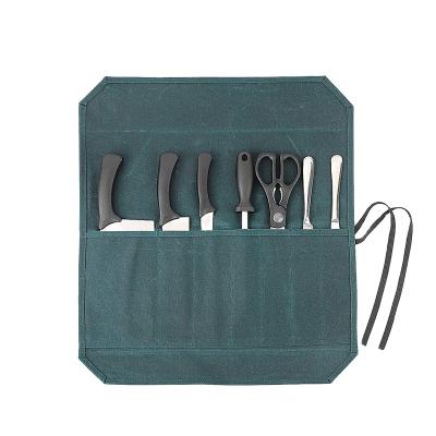 China Multifuction Tool Bag Custom Waxed Canvas Cutlery Knife Holders Protectors Home Kitchen Cooking Tools Utensils Wrap Bag Kife Roll Bag for sale