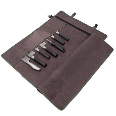 China High Quality Multifuction Tool Bags Canvas Knife Roll Storage Bag Chef Tool Kit Bag With 10 Pockets for sale