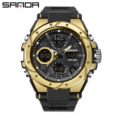 China Automatic Date SANAD 6008 Top Brand Luxury Mens Watches Sports Wristwatch 5ATM Waterproof Quartz Watch Men S Shock Clock Man relogio masculino for sale