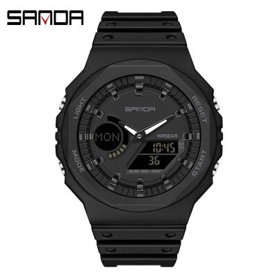 China Luxury Waterproof Female Watch 5ATM Digital Women's Watches Relogio Feminino Quartz Casual Women's Watches Auto Date SANDA 6016 New Fashion for sale