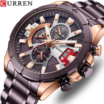 China Non-specific 2022 New CURREN 8401 Fashion Wristwatches For Men's Casual Luminous Black Watch With Stainless Steel Band Chorograph Clock for sale