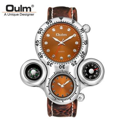 China Luxury Oulm HP1149 Date Men's Watches Fashion Automatic Quartz Movement Mens Leather Watches Big Life Waterproof Men's Sports Watches for sale