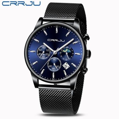 China Luxury watch Relogio Masculino quartz chronograph sports top brand stainless steel casual men's watches date CRRJU automatic watch 2266 hot sale for sale