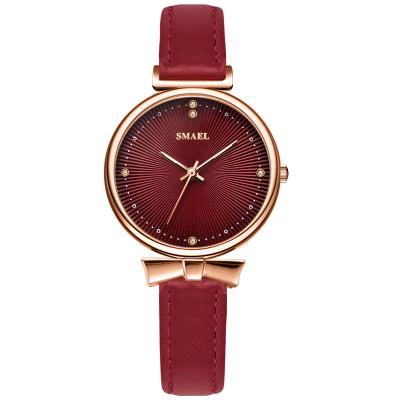 China Date SMAEL 1907 Automatic Dress Women Quartz Wristwatches For Female Rose Gold Ladies Watch Clock Leather Waterproof Watches for sale