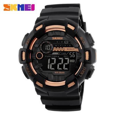 China SKMEI 1243 Multifunction Sports Watch Military Men 5Bar Auto Date Waterproof PU Outer Strap LED Display Watches Digital Chrono Watch for sale