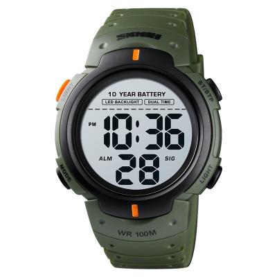 China Automatic Date SKMEI 1301 Digital Waterproof Army Men's Waterproof Sports Watch Silicone Strap Stopwatch LED Male Electronic Wristwatch Black for sale