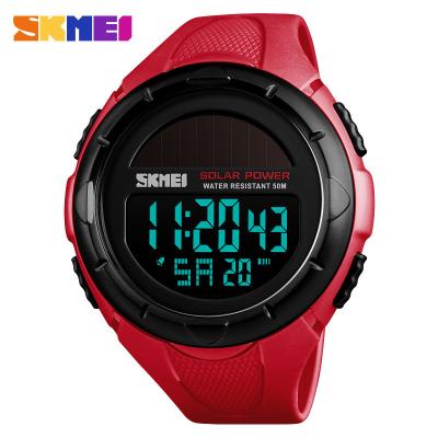 China Automatic Date SKMEI Mens Luminous Watches Sport Solar Digital Mens Wristwatches For Ambient Alarm Mens Power Watch for sale