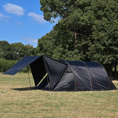 China Tube Type Tent Stake Black Tunnel Tent | PU3000MM Water-resistant | Multi-functional | Spacious Interior | 2-rooms | 4-5 People | 3 Rod | with Front for sale