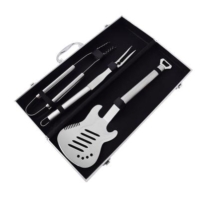 China Easily Cleaned Outdoor Portable BBQ Grill Tool Kit 3pcs Barbecue Tool Kit With Aluminum Case for sale