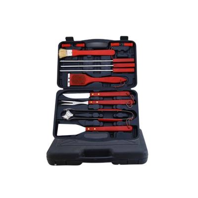 China Easily Cleaned 14pcs Handle Wooden Barbecue/Korean BBQ Grill With Carrying Case for sale