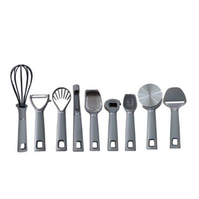 China Sustainable Kitchen Instruments 9pcs Cooking Tool Kit Plastic Kitchen Accessories Sets for sale